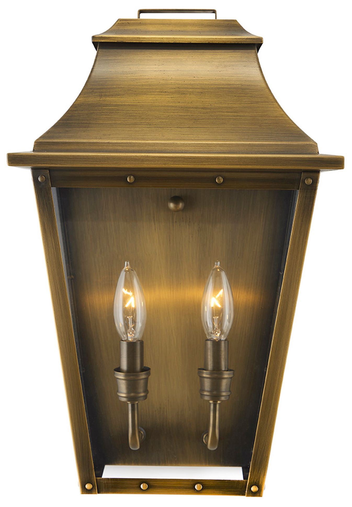 Image 3 Coventry 2-Light Aged Brass Pocket Wall Light more views