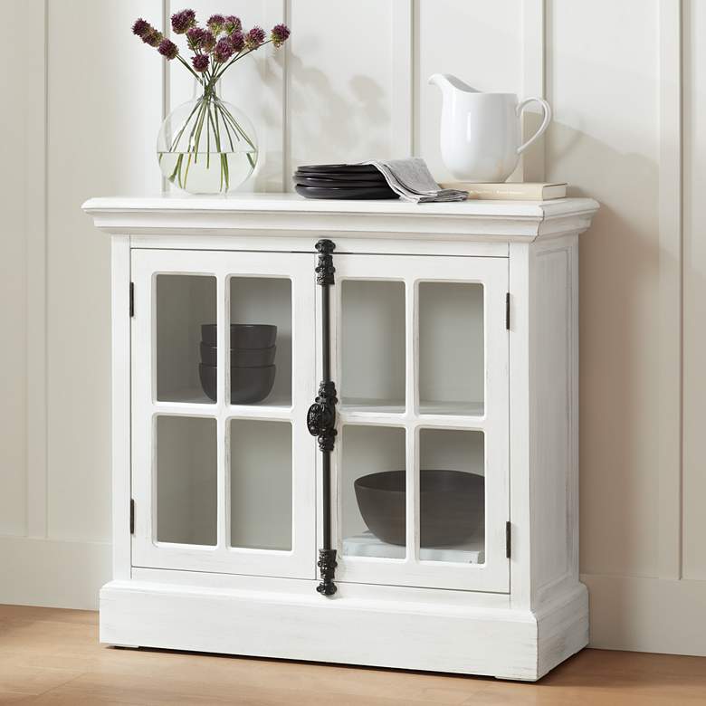 Image 1 Coventry 36 inch Wide TV Media Console in White with Glass Doors