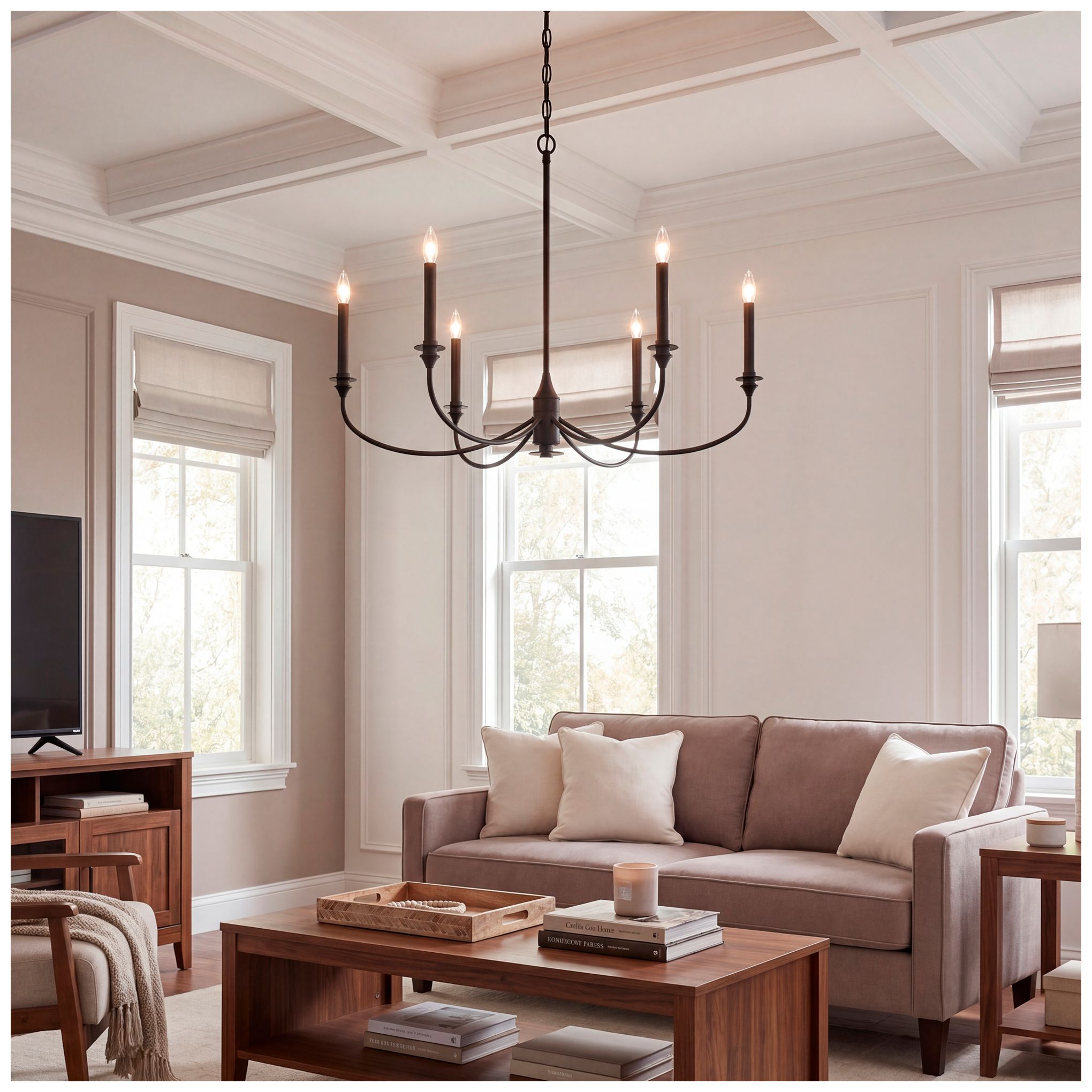 Image 7 Coventry 6-Light Chandelier in Matte Black more views