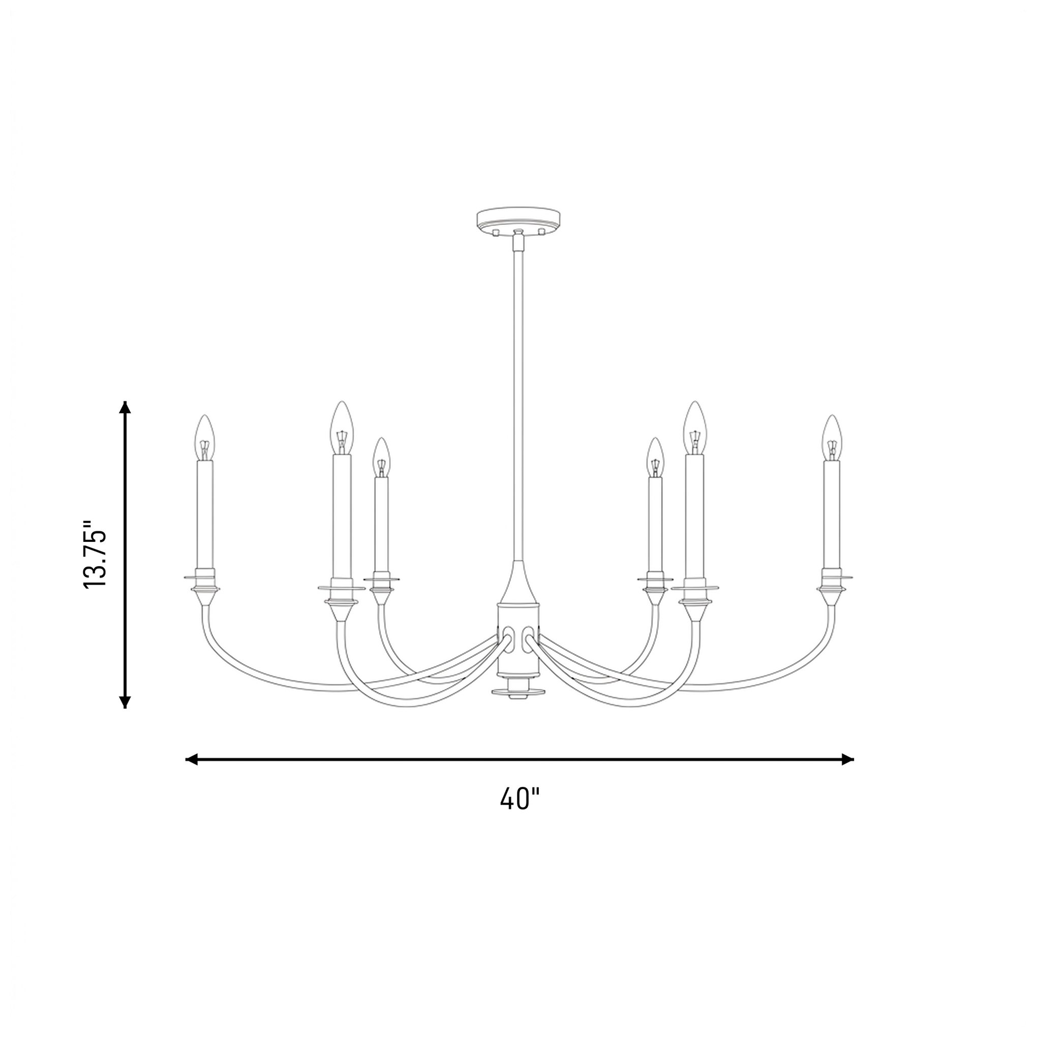 Coventry 6-Light Chandelier in Matte Black