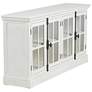 Coventry 72" Wide White TV Media Console with Glass Doors in scene