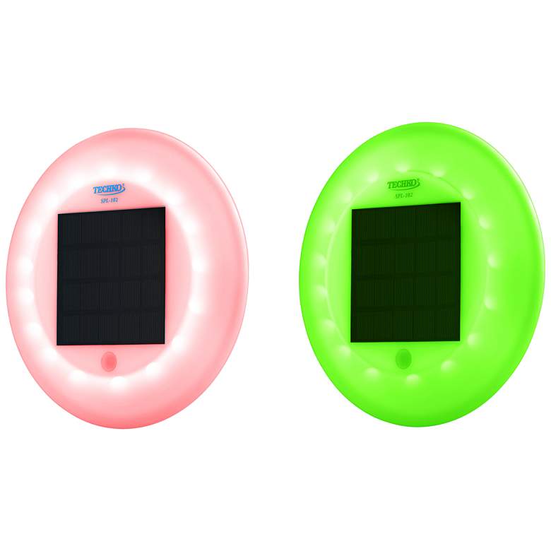 Image 1 Covey 9" Wide Multi-color LED Pool Lights Set of 2