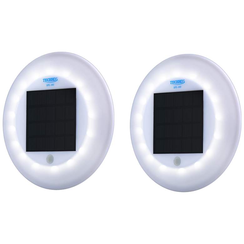 Image 1 Covey 9" Wide White LED Pool Lights Set of 2