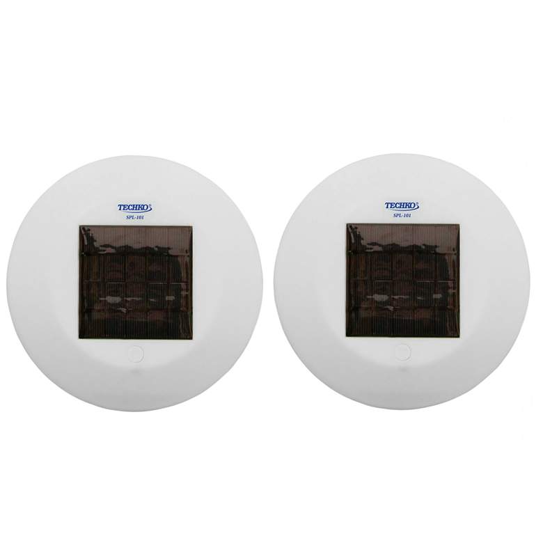 Image 2 Covey 9" Wide White LED Pool Lights Set of 2 more views