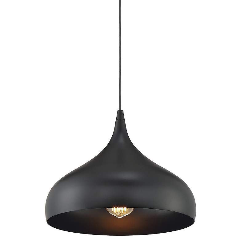 Image 1 Covie 12" Wide Matte Black Plug-in Mini Pendant