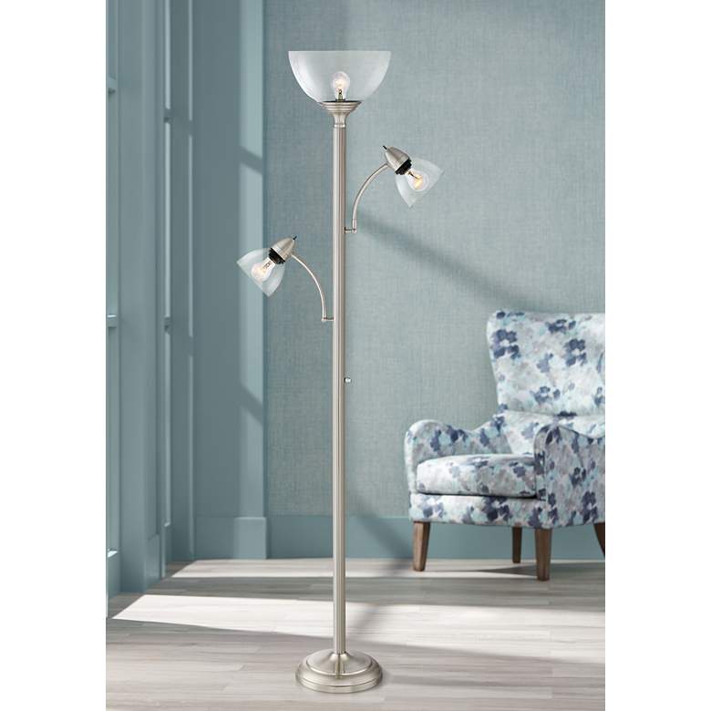 Image 1 Covina Tree Torchiere Floor Lamp with Glass Shades