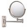 Coving Brushed Nickel 5X Magnified Round Makeup Wall Mirror