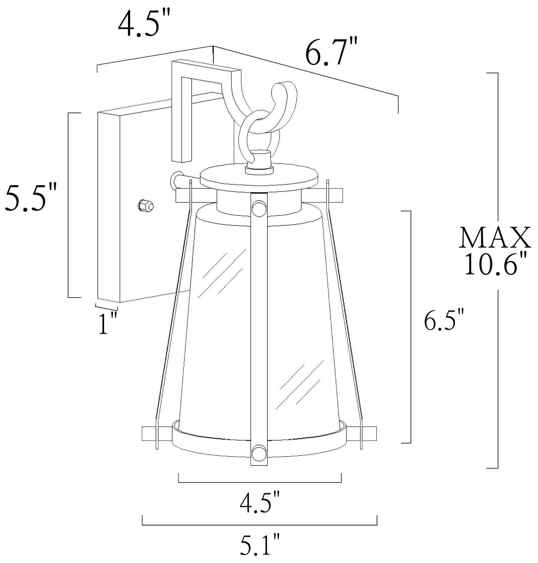 Thumbnail2 of Covington 10 1/2" High Black Clear Seeded Glass Outdoor Wall Light more views
