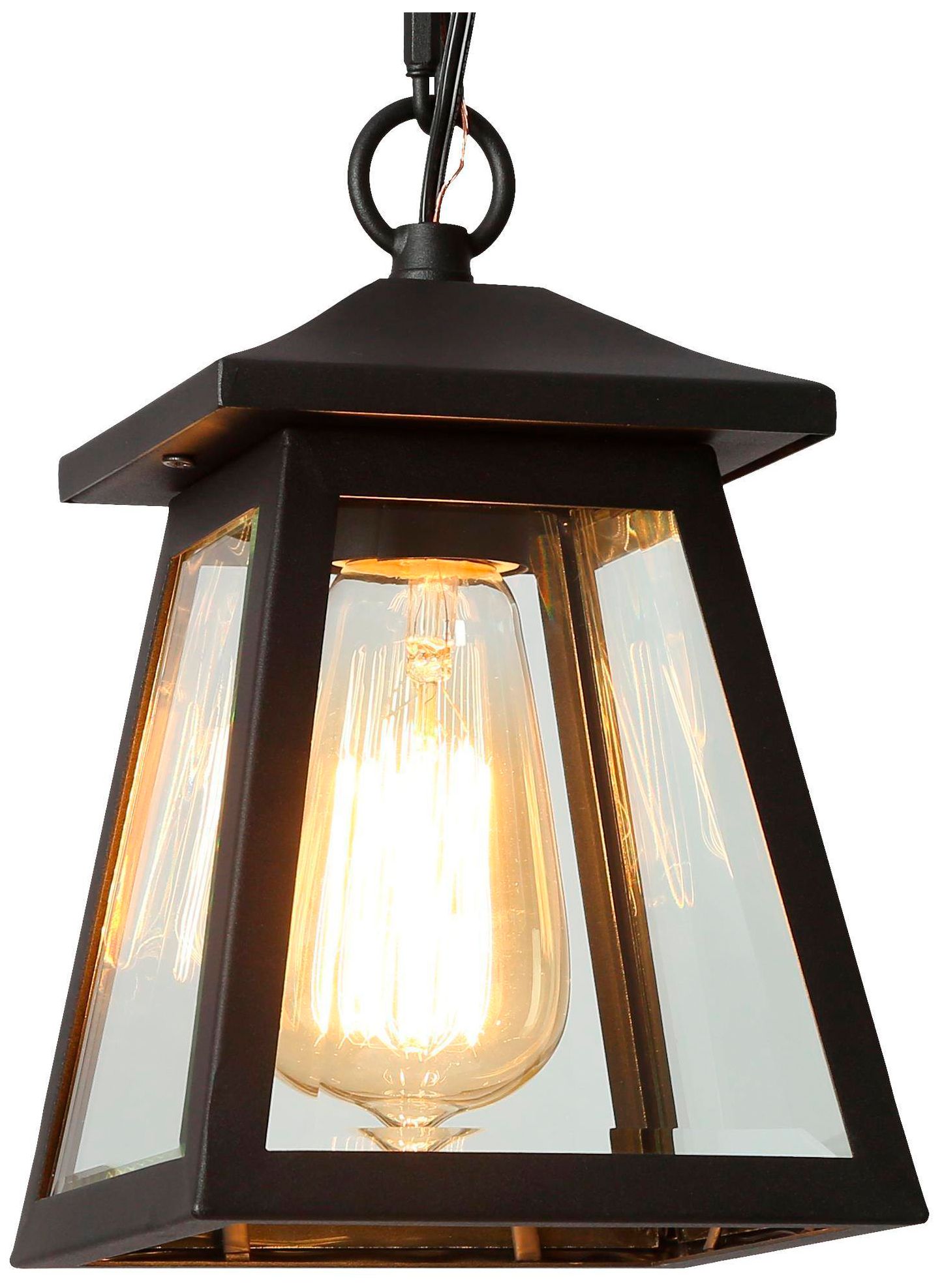 Covington 6" Wide Black Clear Glass Outdoor Hanging Pendant