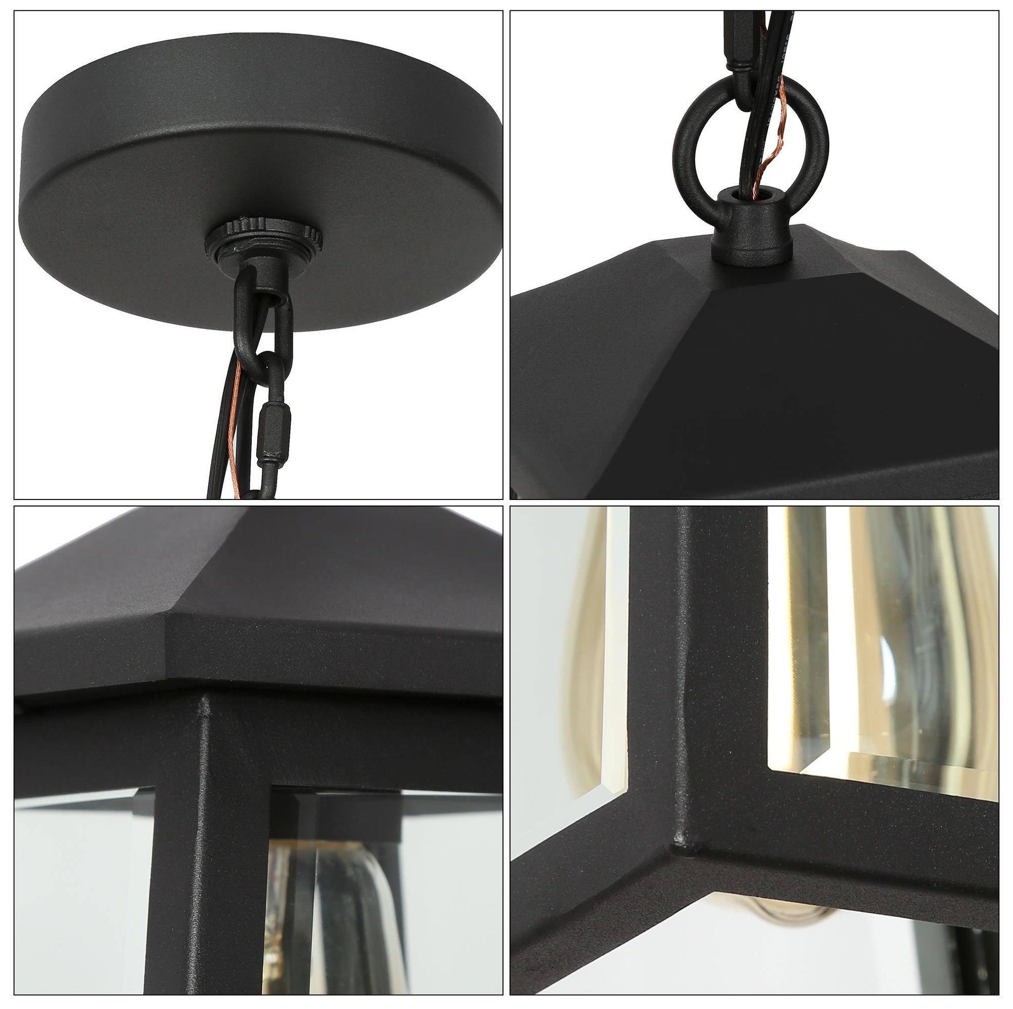 Image 4 Covington 6" Wide Black Clear Glass Outdoor Hanging Pendant more views