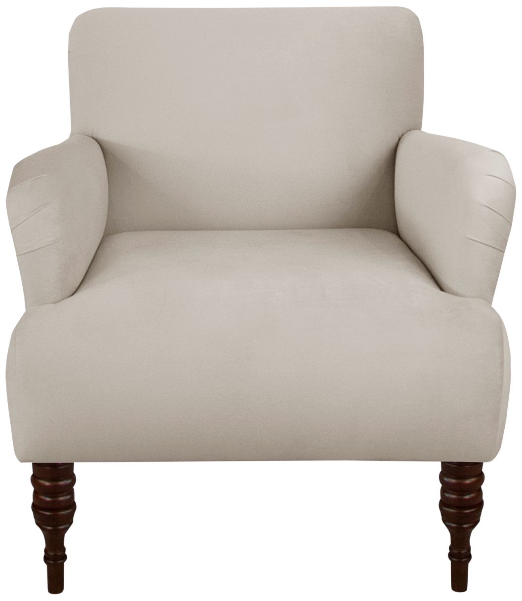 Covington Velvet Light Gray Fabric Accent Chair - Made to Order