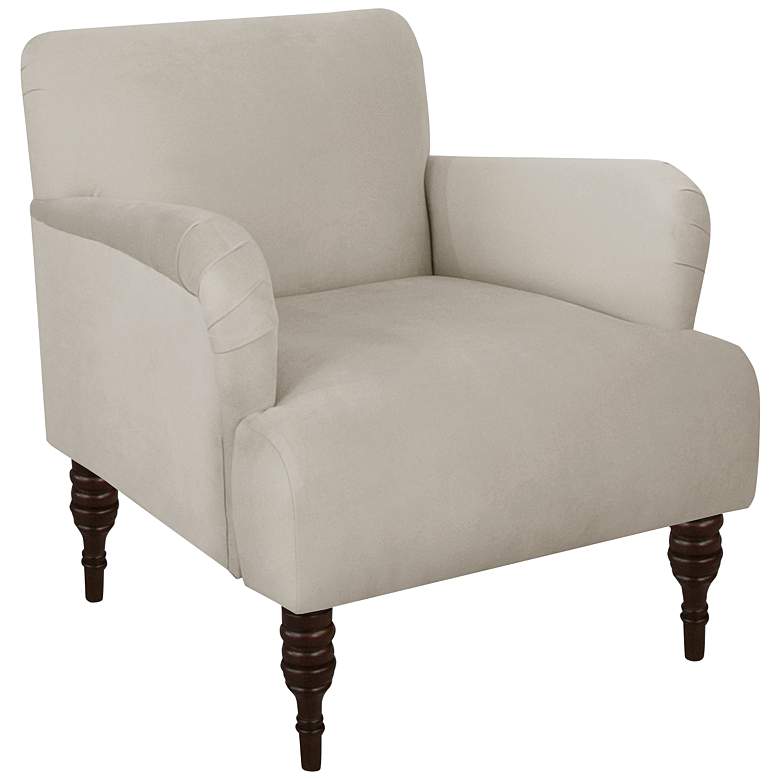 Image 1 Covington Velvet Light Gray Fabric Accent Chair