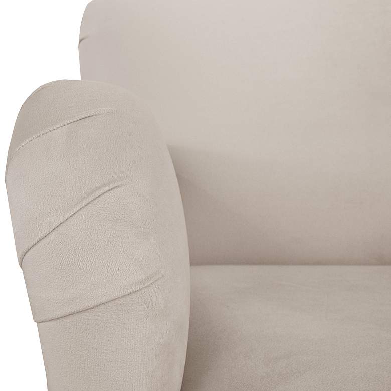 Image 2 Covington Velvet Light Gray Fabric Accent Chair more views