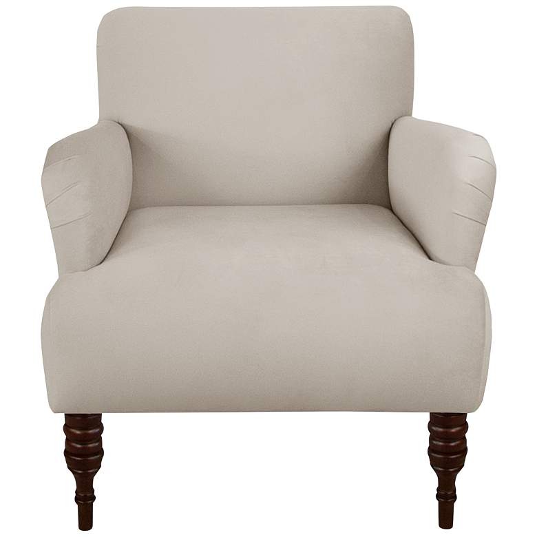 Image 6 Covington Velvet Light Gray Fabric Accent Chair more views
