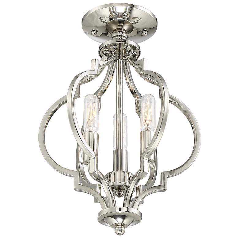 Image 1 Covinton 11" Wide Polished Nickel 3-Light Ceiling Light