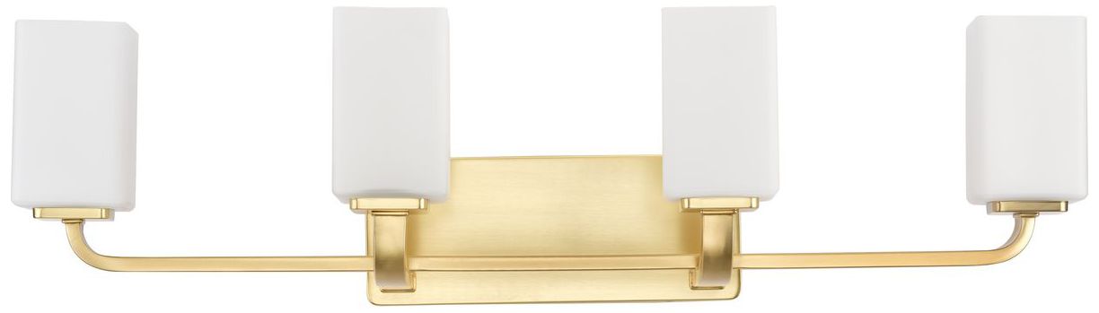 Image 2 Cowan Collection Four-Light Modern Etched Opal Glass Bath Vanity Light more views