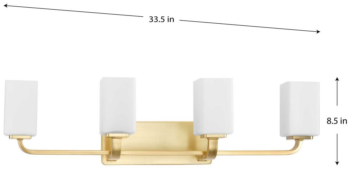 Image 4 Cowan Collection Four-Light Modern Etched Opal Glass Bath Vanity Light more views