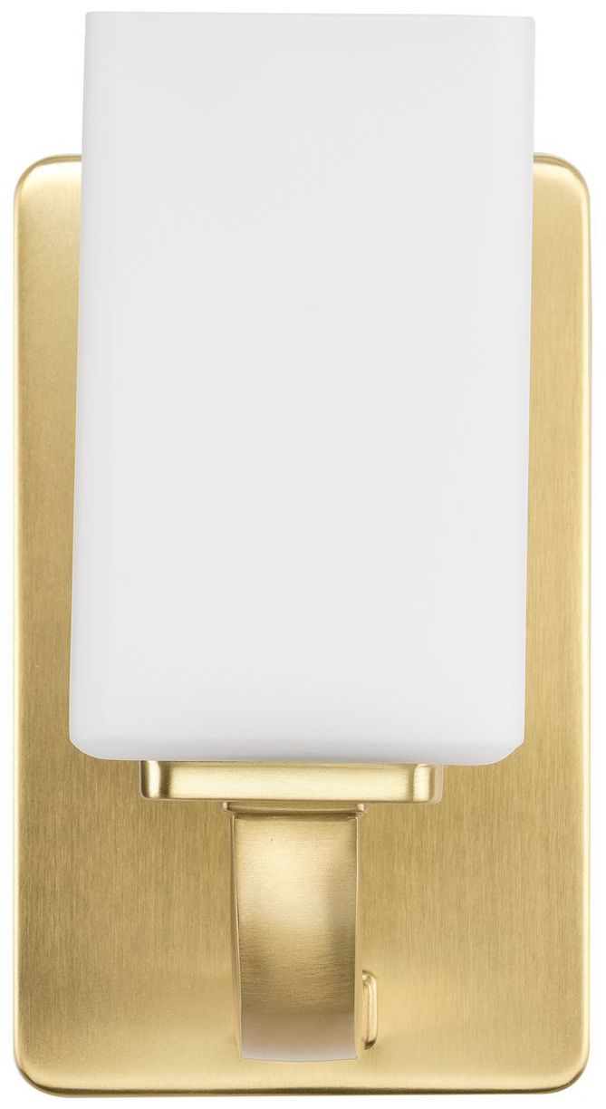 Image 2 Cowan Collection One-Light Modern Etched Opal Glass Bath Vanity Light more views