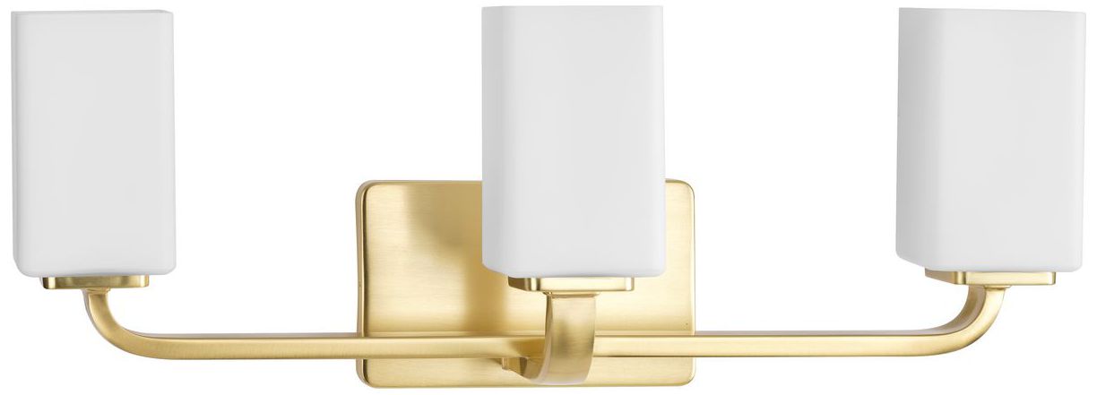 Cowan Collection Three-Light Modern Etched Opal Glass Bath Vanity Light