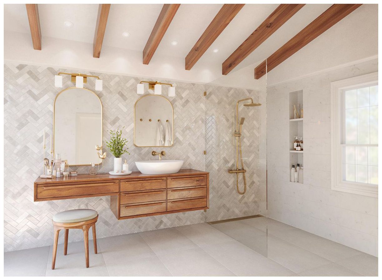 Image 2 Cowan Collection Three-Light Modern Etched Opal Glass Bath Vanity Light more views