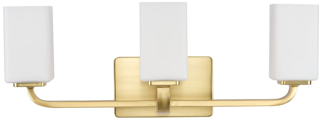 Image 3 Cowan Collection Three-Light Modern Etched Opal Glass Bath Vanity Light more views