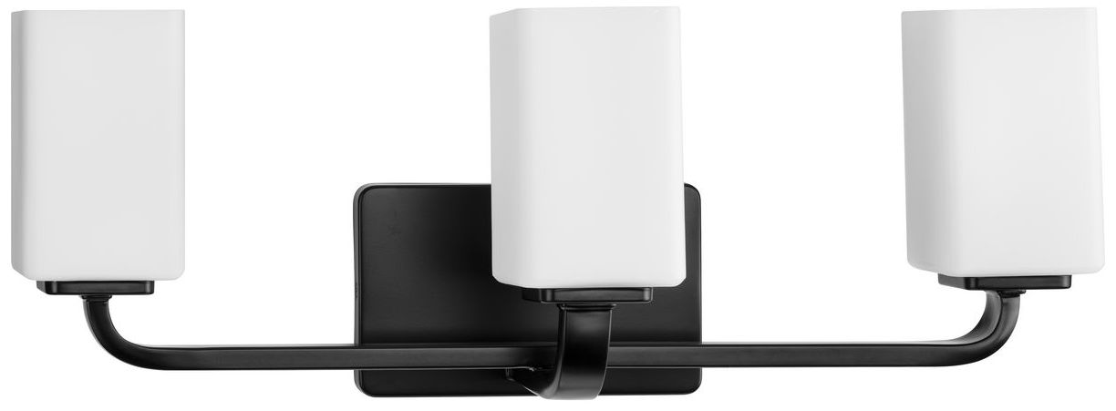 Cowan Collection Three-Light Modern Etched Opal Glass Bath Vanity Light