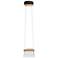 Cowbell LED Mini Pendant - Black - Wood Accents - Clear Glass - Standard