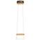 Cowbell LED Mini Pendant - Bronze Finish - Maple Wood Accents - Clear Glass