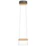 Cowbell LED Mini Pendant - Dark Smoke Finish - Maple Wood - Clear Glass