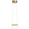 Cowbell LED Mini Pendant - Soft Gold Finish - Maple Wood - Clear Glass