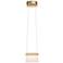 Cowbell LED Mini Pendant - Soft Gold Finish - Maple Wood - Frosted Diffuser