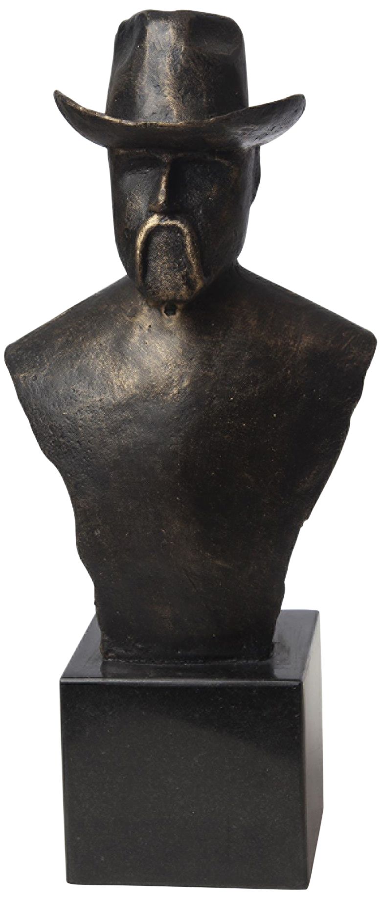Cowboy Hat 12 1/4" High Bronze Cast Iron Bust Sculpture