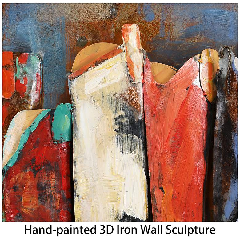 Image 6 Cowboy's Boots Mixed Media Iron Hand Painted 3D Wall Art more views