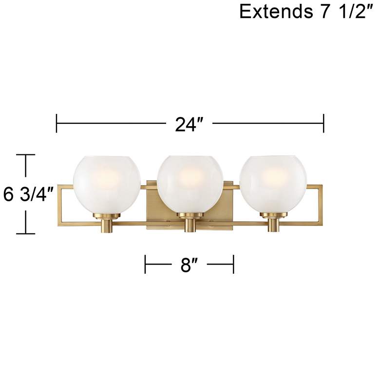 Image 4 Cowen 24 inch Wide Brushed Gold 3-Light Vanity Bath Light more views