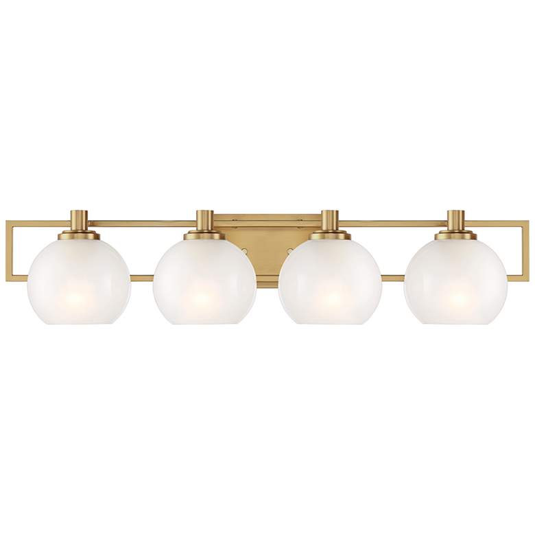 Image 1 Cowen 31 1/4 inch Wide Brushed Gold Metal 4-Light Bath Light