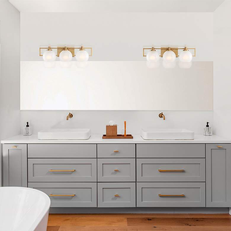 Image 3 Cowen 31 1/4" Wide Brushed Gold Metal 4-Light Bath Light more views