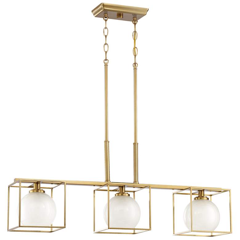 Image 1 Cowen 34" Wide Brushed Gold Cowen 3 Light Island Chandelier