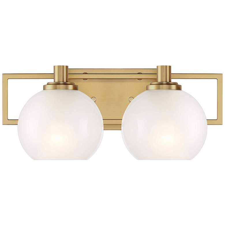 Image 1 Cowen 6 3/4" High Brushed Gold Metal 2-Light Wall Sconce