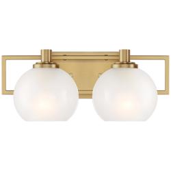 Cowen 6 3/4&quot; High Brushed Gold Metal 2-Light Wall Sconce