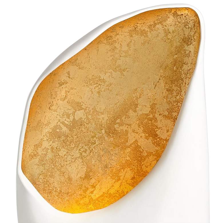 Image 2 Cowl White and Gold Leaf Ceramic Floor Lamp more views