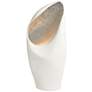 Cowl White and Silver Leaf Ceramic Floor Lamp