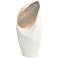 Cowl White and Silver Leaf Ceramic Floor Lamp