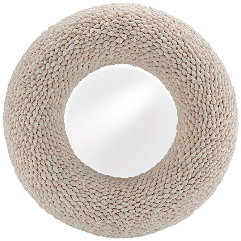 Image 1 Coyle Ivory Shells 25 1/2 inch Round Wall Mirror