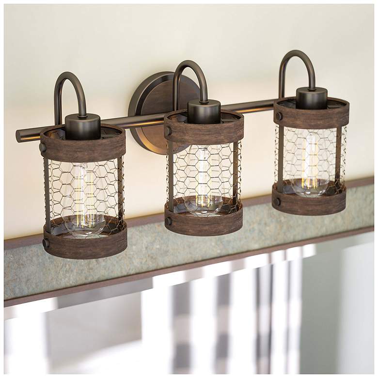 Image 4 Cozy 20.88" Wide 3-Light Oil Rubbed Bronze Vanity Light more views