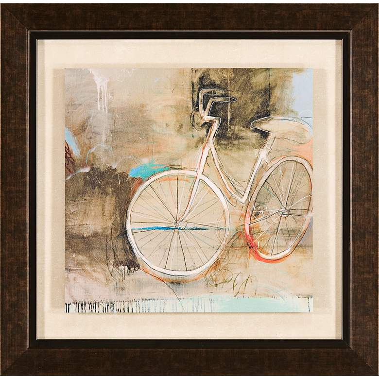 Image 1 Cozy Bike 17 inch Square Framed Contemporary Wall Art