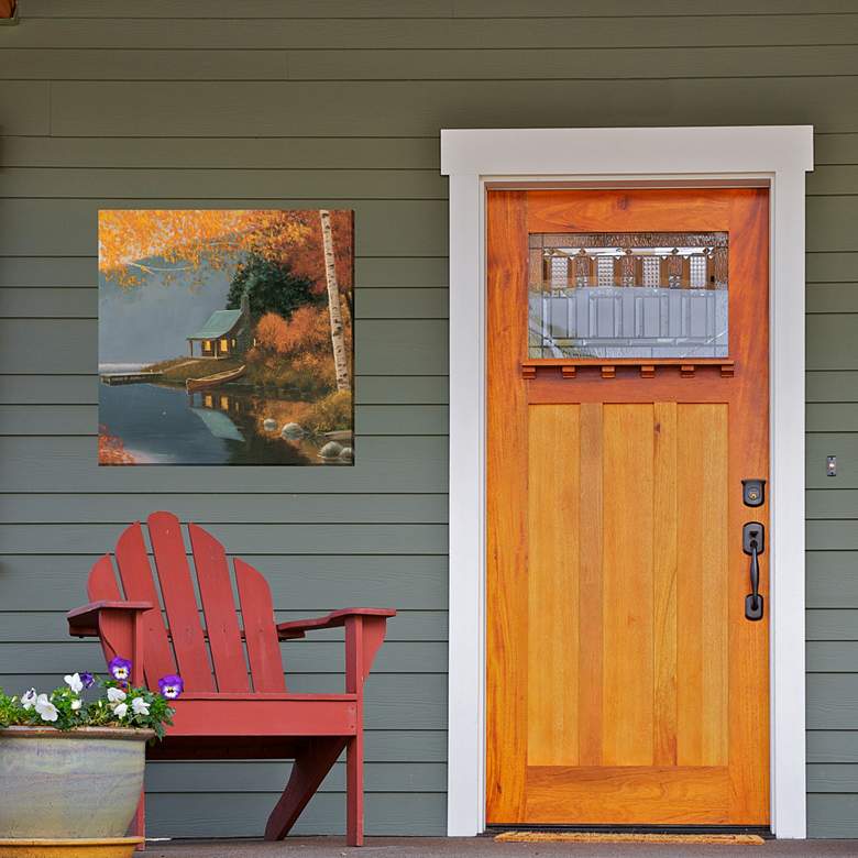 Image 3 Cozy Cabin 24" Square Outdoor Canvas Wall Art more views