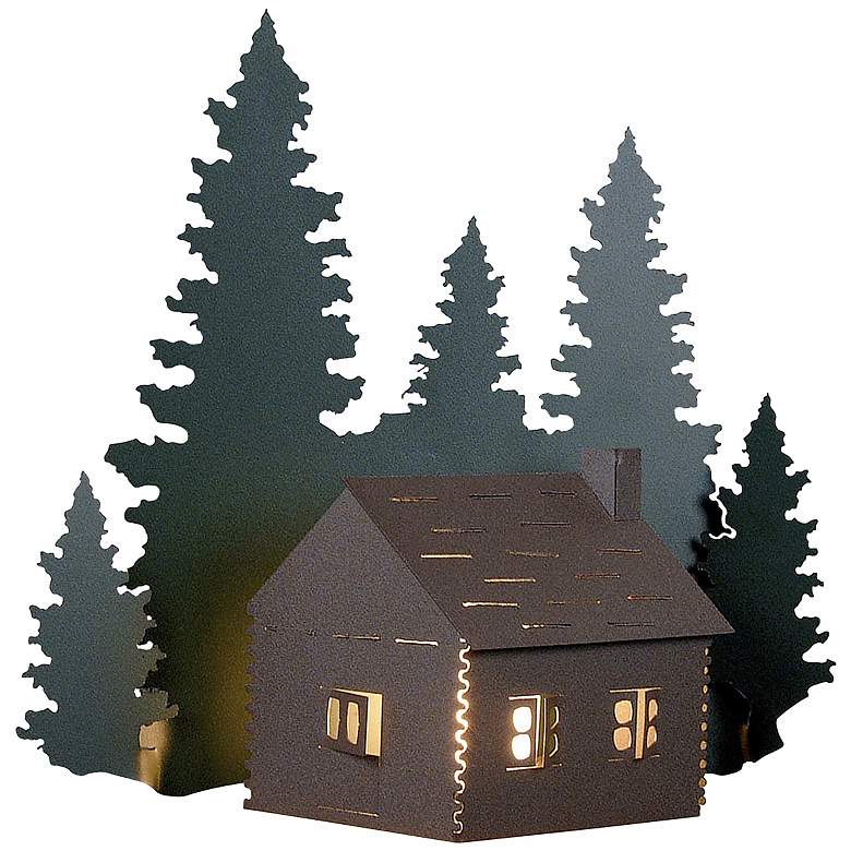 Image 1 Cozy Log Cabin 17 inch High Outdoor Wall Light
