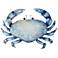 Crab 22" Wide Blue Metal Wall Decor