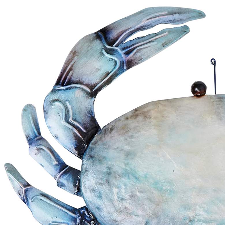 Image 2 Crab 22 inch Wide Blue Metal Wall Decor more views