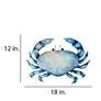 Crab 22" Wide Blue Metal Wall Decor